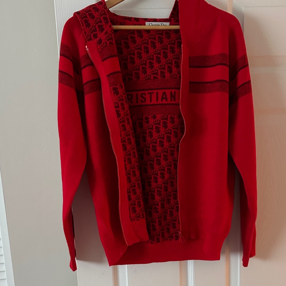 Dior unsex Zip-Up Sweater in Vibrant Red reversible